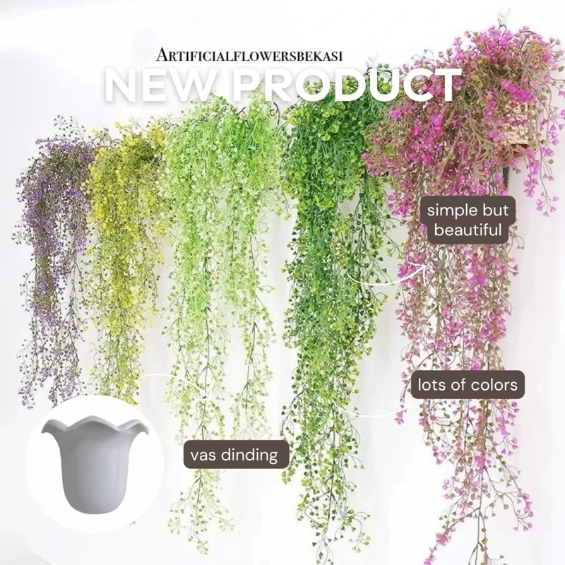 Admiralty vas dinding ombak bunga dinding daun juntai bunga juntai bunga vas dinding hiasan dinding 