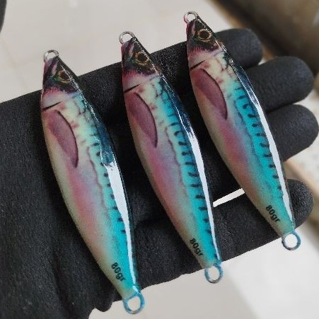 metal jig full GID 3D metal jig decal macarel 80 gram  metal jig 80 gram