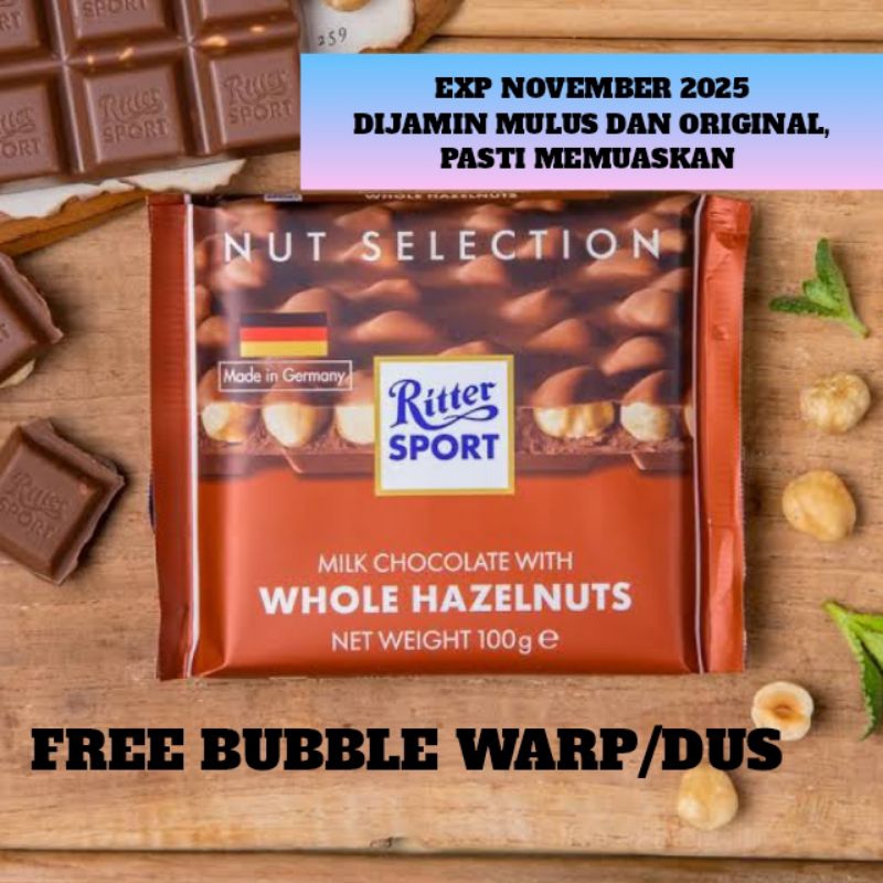 

Ritter Sport dark whole hazelnut 100gr spesial diskon valentine sale