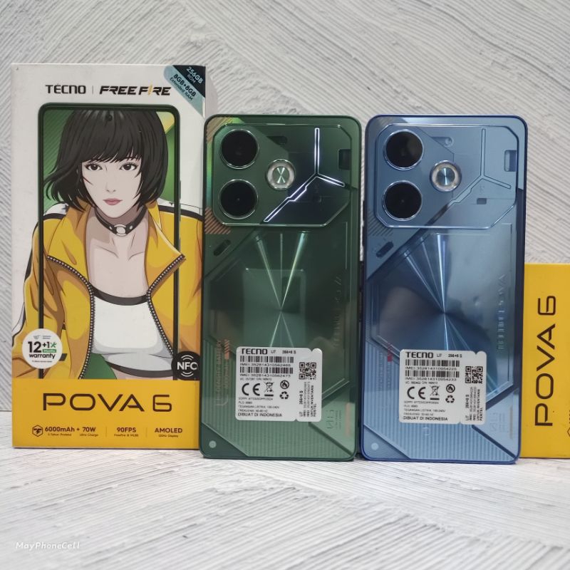 Tecno Pova 6 NFC 8/256 12/256 Handphone Second Bekas Fullset