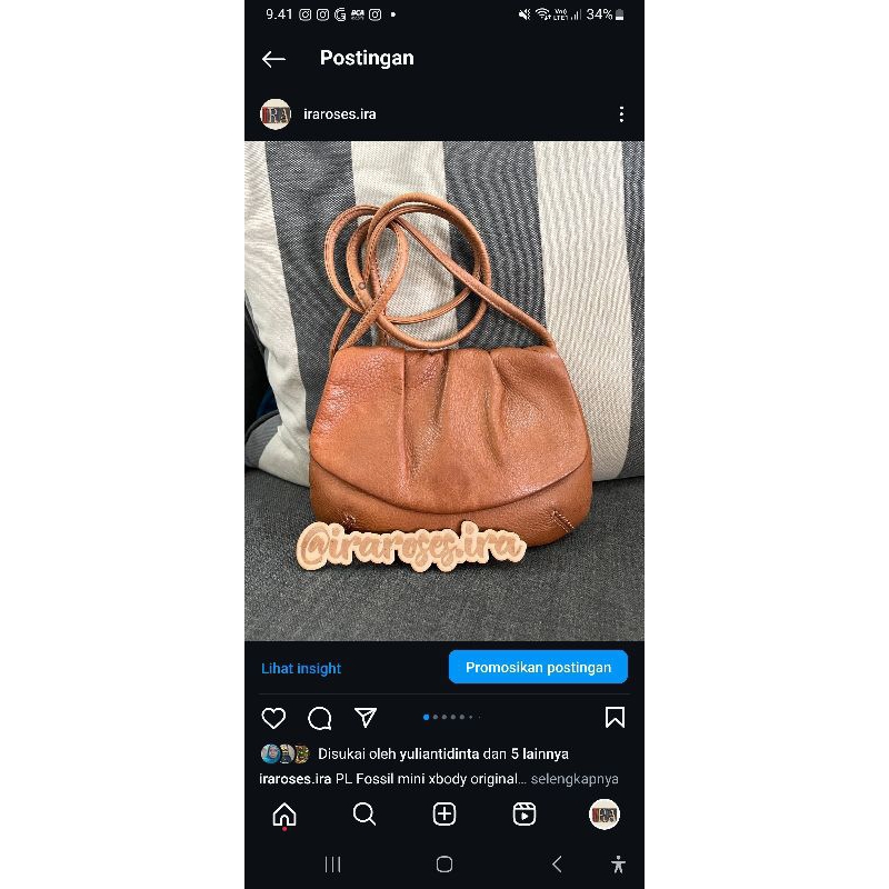 Tas kecil wanita coklat kulit