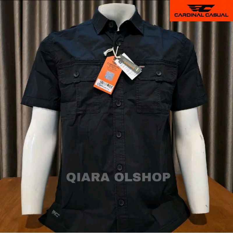 KEMEJA ADVENTURE PRIA MERK CARDINAL CASUAL HITAM