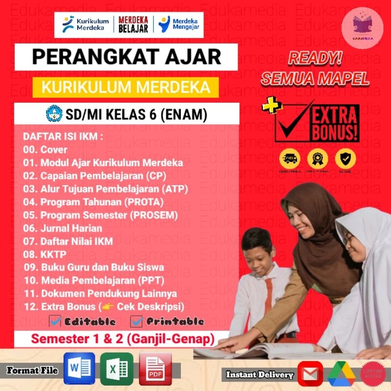 PERANGKAT AJAR IKM SD/MI KELAS 6 (ENAM) SEMUA MAPEL KURIKULUM MERDEKA 2024/2025