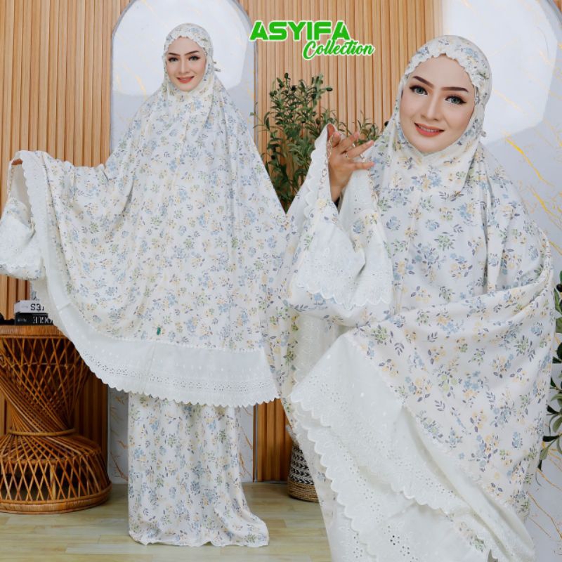 Mukena Dewasa Katun Jepang motif renda melati