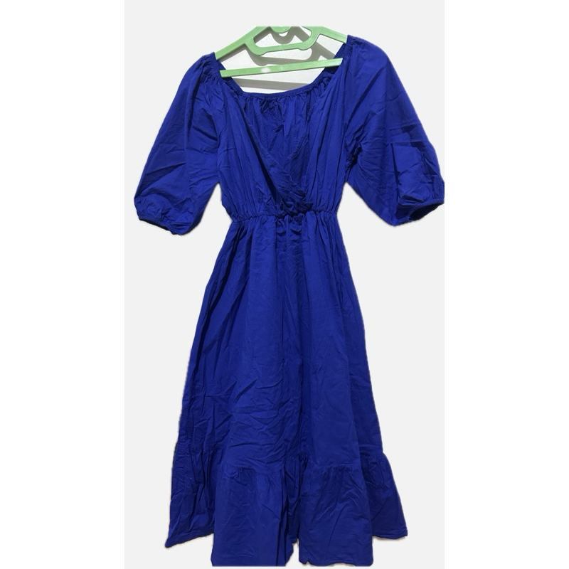 preloved dress biru elektrik