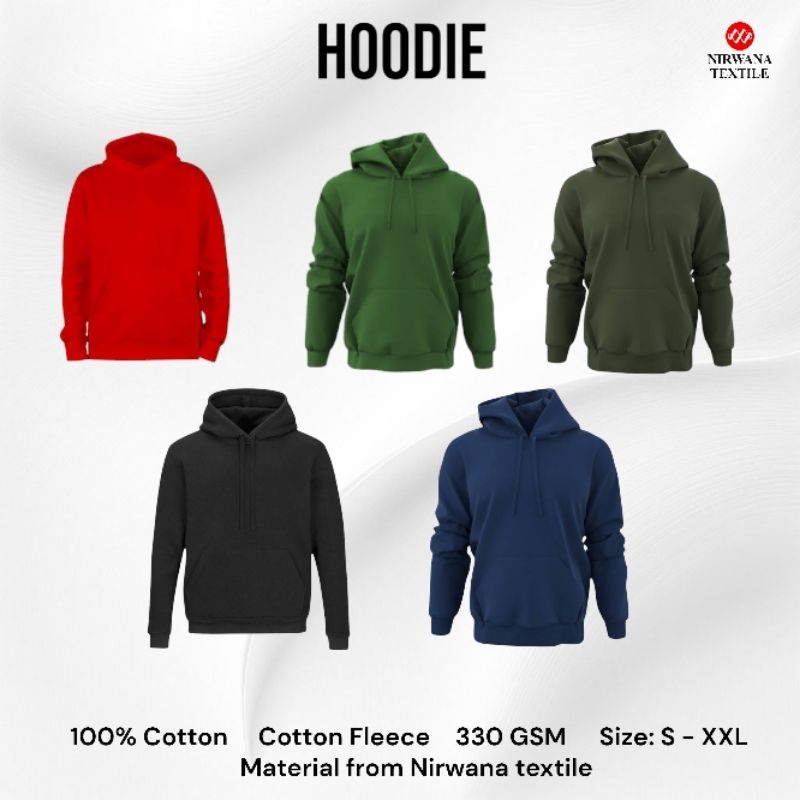 Hoodie Fleece Katun 330 GSM