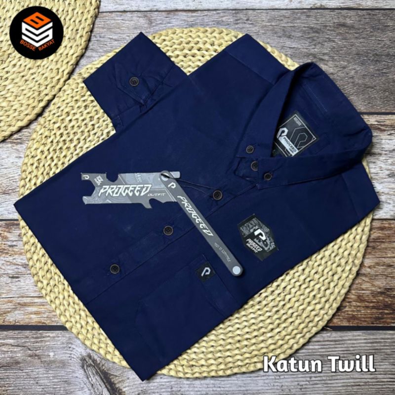 Kemeja katun Twill panjang dan pendek/ Kemeja pria katun Twill Premium murah