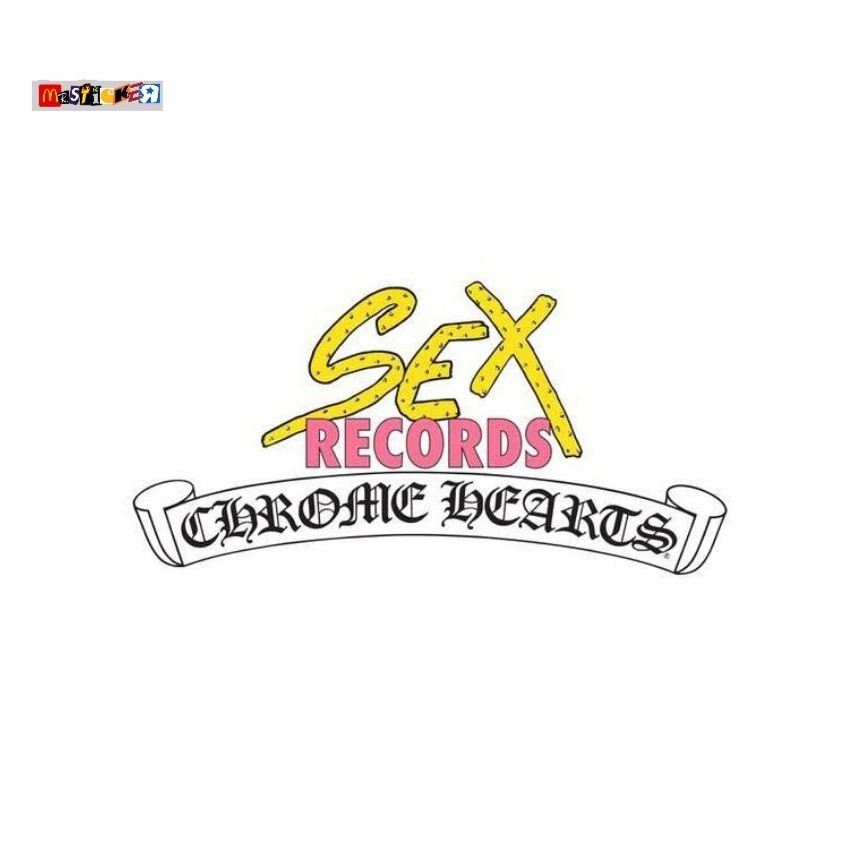 sticker chrome hearts mattyboy sex records logo diecut stiker