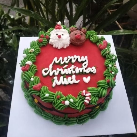 

Merry Christmas cake buket mewah happy Christmas