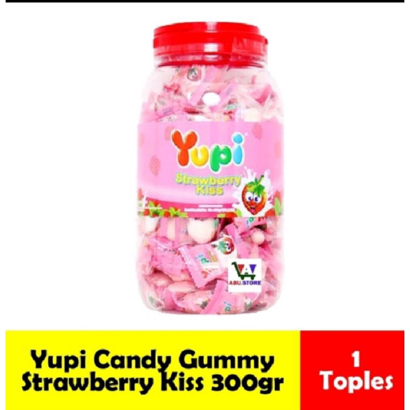 

PERMEN YUPI STRAWBERRY KISS JAR 300gr 1 TOPLES / YUPI TOPLES