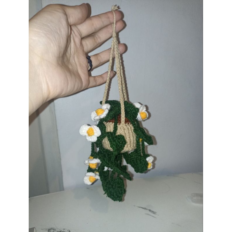 gantungan dinding pot tanaman gantung rajut amigurumi