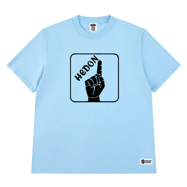 HEDON STATE Baju Pendek Kaos Distro Jempol Warna Hitam Pria Wanita Cotton Unisex