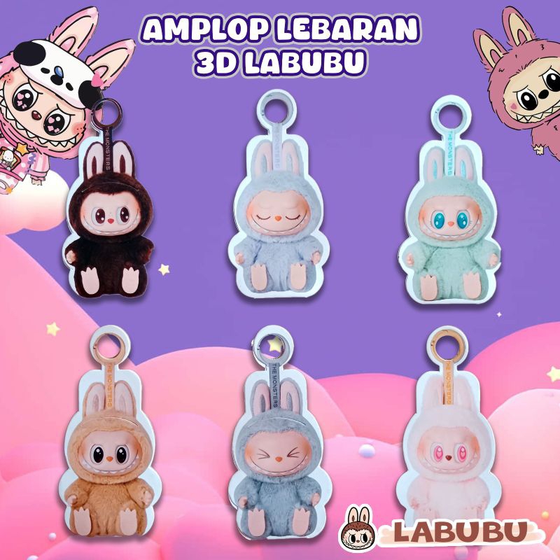 

( 6PCS ) AMPLOP LEBARAN 3D TEMA LABUBU