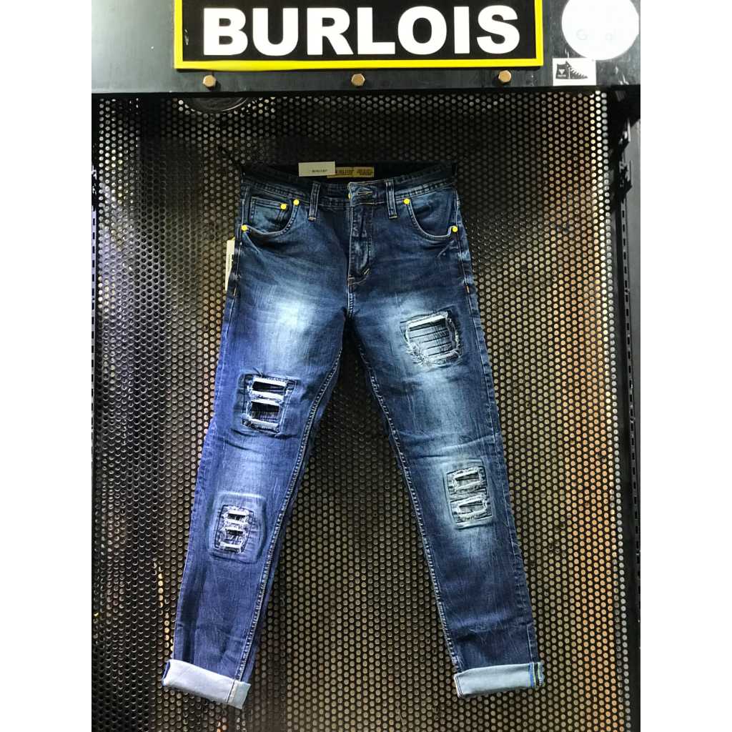 CELANA PANJANG SLIM FIT / CELANA SOBEK / CELANA BIKERS / CE;LANA RIPPED BURLOIS ( MELAR )
