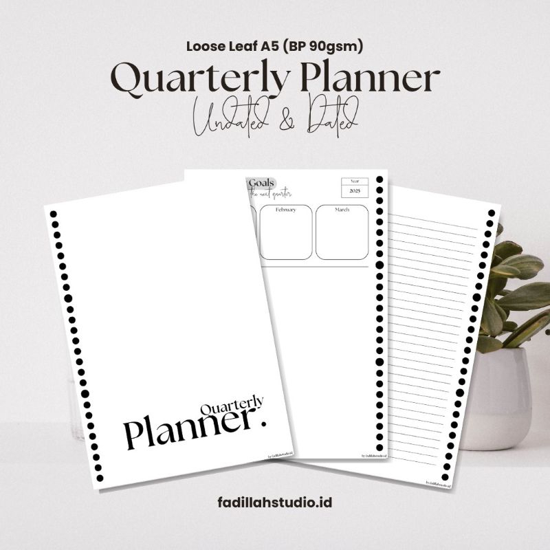 

Planner 2025, Quarterly Planner Loose Leaf A5 (BP 90gsm)