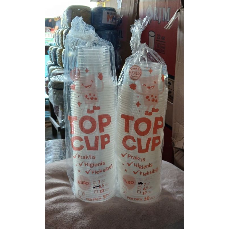 

gelas cup plastik ukuran 7 dan 8,5