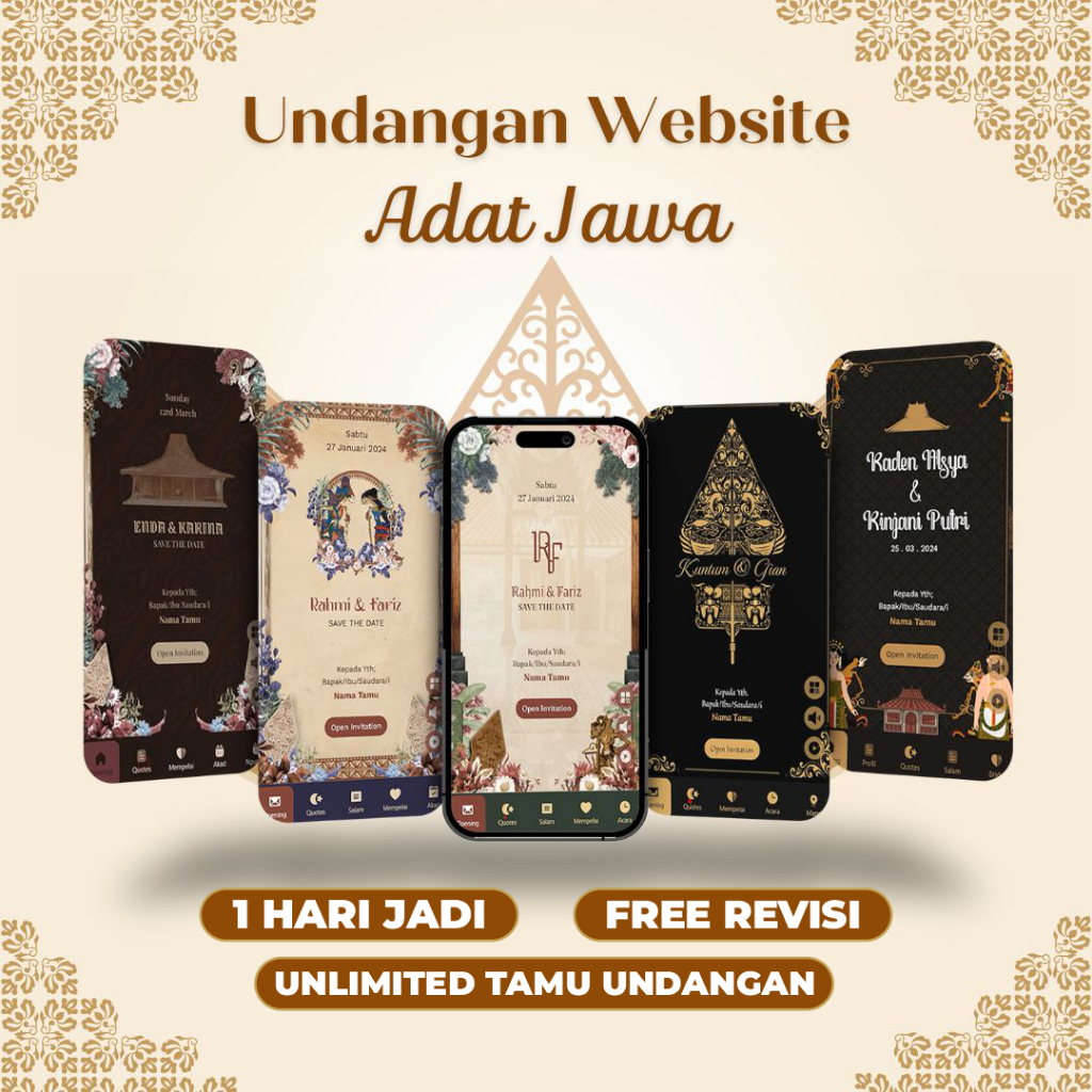 Undangan Pernikahan Digital WEBSITE Tema Jawa | Tema Foto & Tanpa Foto, undangan pernikahan jawa tem
