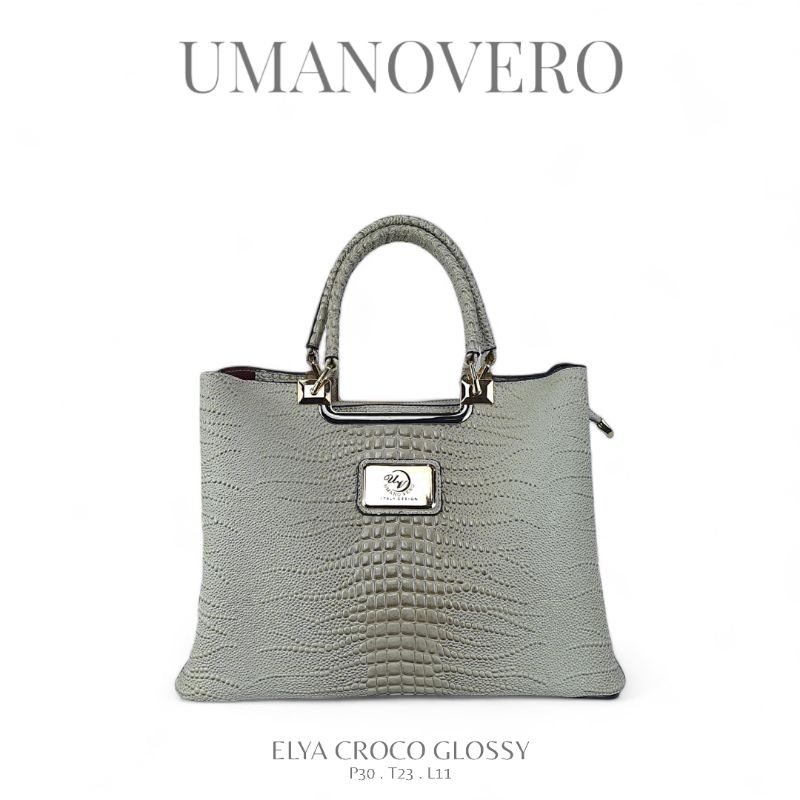 Tas Umano Vero Elya Croco Glossy 3329 (Barang Ready Stok) Tas Kantor Tas Selempang Tas Bahu Tas Cewe