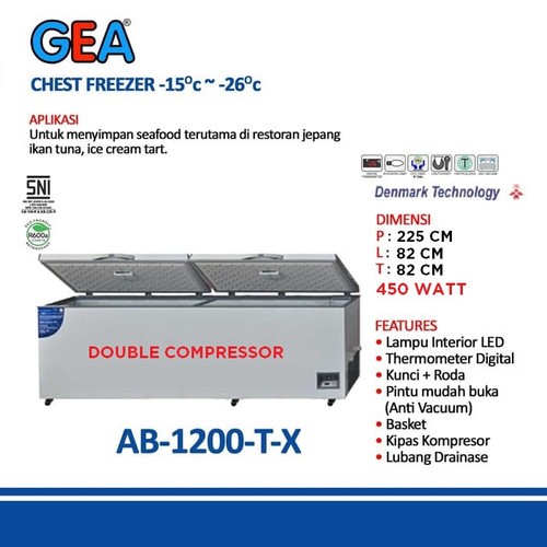 FREEZER GEA AB-1200-T-X CHEST FREEZER [ 1050 LITER ] FREEZER BOX