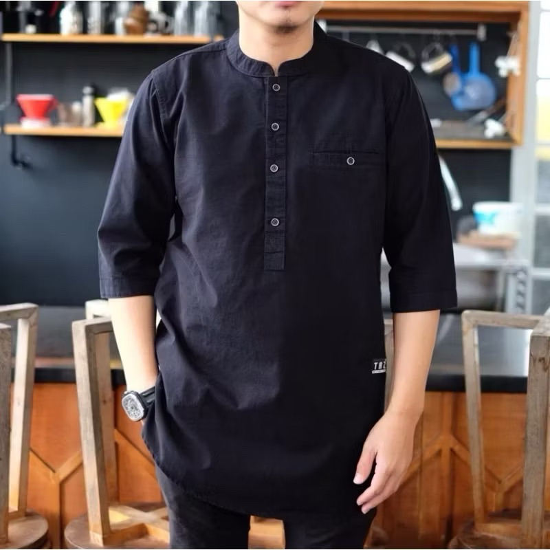 Kurta Hawk Enemy Lengan 3/4 Bahan Cotton Twiil Original Baju Kokoh Muslim Pria/Dewasa| COD~