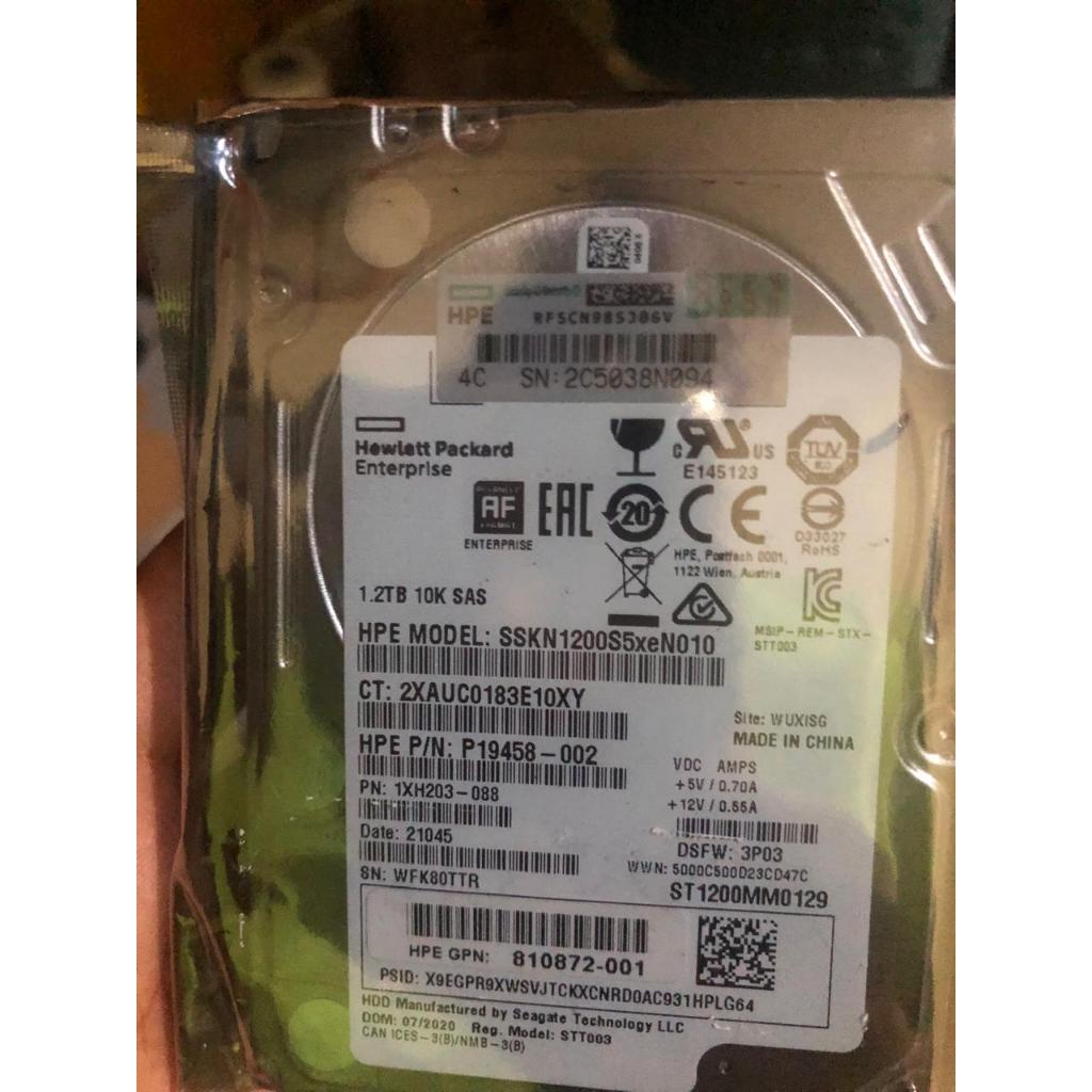 Hdd HPE 1.2TB 10K SAS-12Gbps  P19458 810872-001 ST1200MM0129