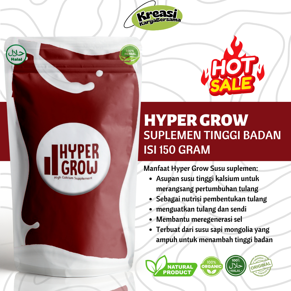 

HYPER GROW - SUSU SUPLEMEN PENAMBAH TINGGI BADAN ALAMI ORIGINAL