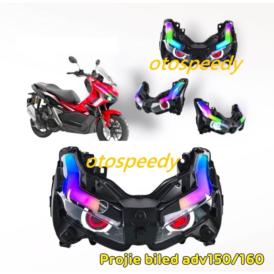 Headlamp projie biled honda adv 150 projector lampu alis rgb android honda adv 160