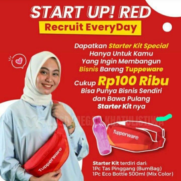 Botol Minum Tupperware Eco 500ml + Tas Pinggang Tupperware / Eco Bottle 500 ml Starter Kit Tupperwar