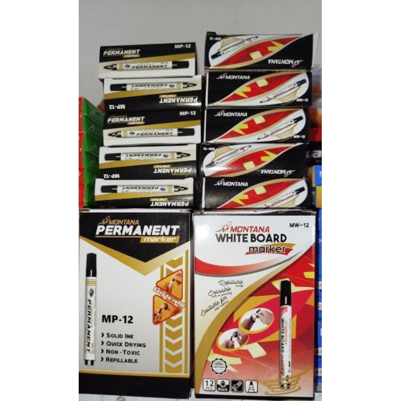 

SPIDOL MONTANA//PERMANEN MARKER//WHITEBOARD MARKER 1 BOX ISI 12 PCS