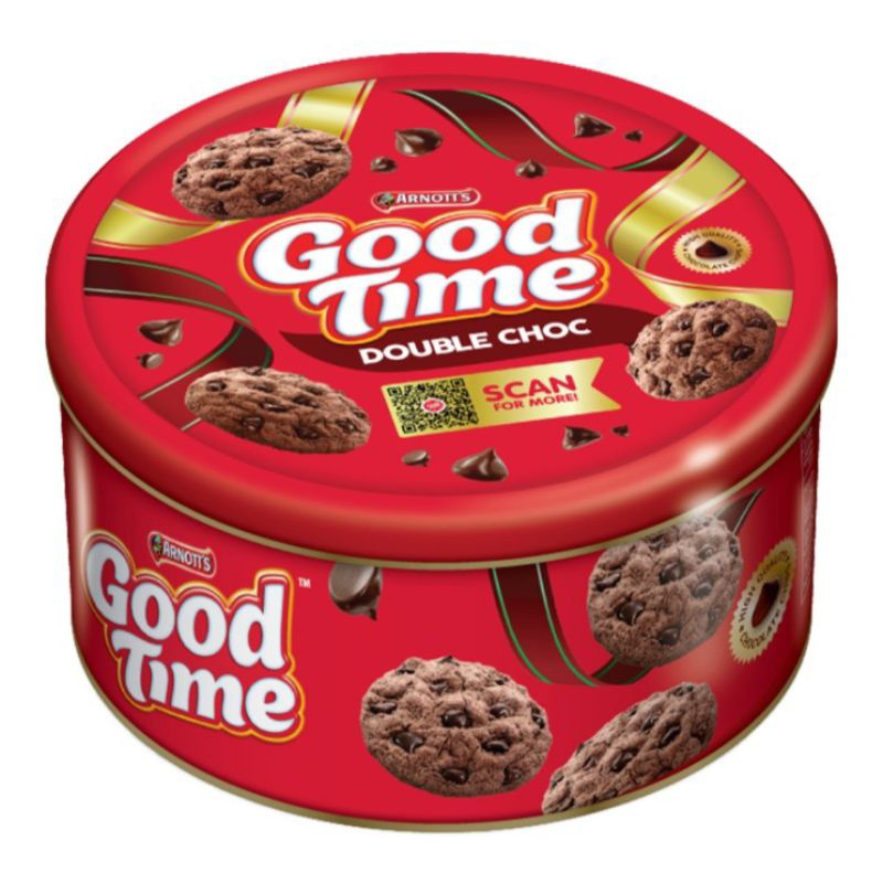 

Good Time Cookies Double Choc Kaleng 149 g