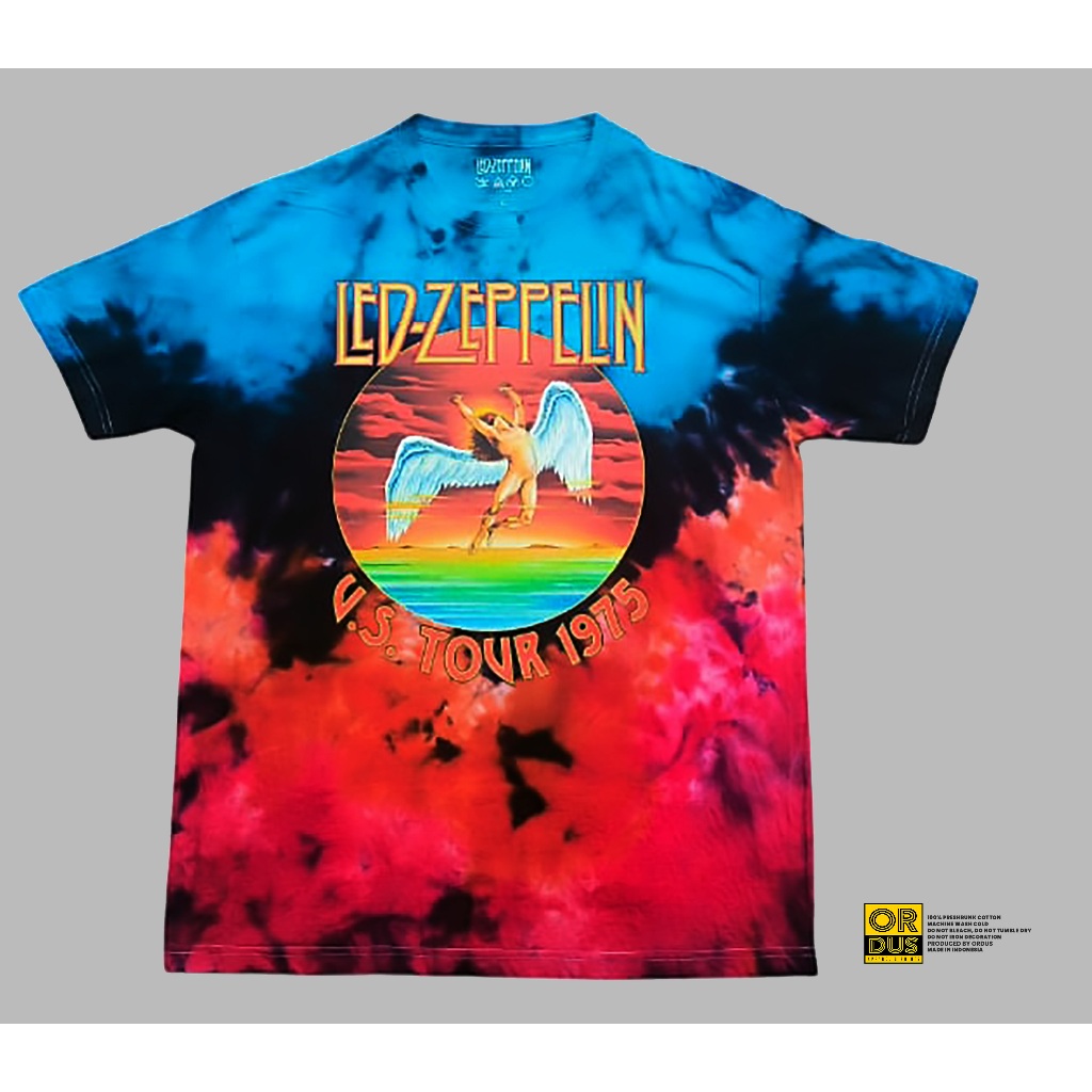 Kaos Led Zeppelin Tour 1975 - Custom Tie Dye
