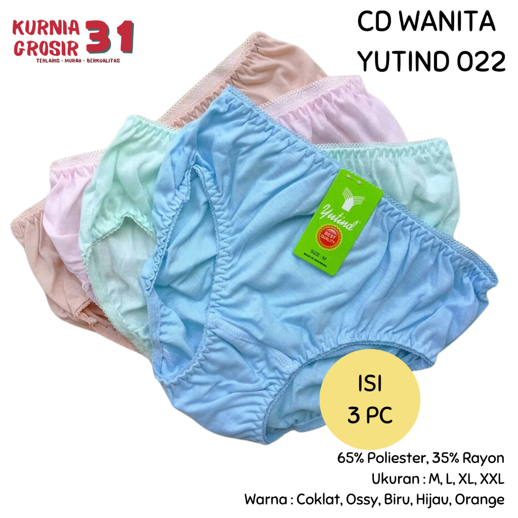 [ISI 3] CD Wanita YUTIND 022 Karet Renda Polos