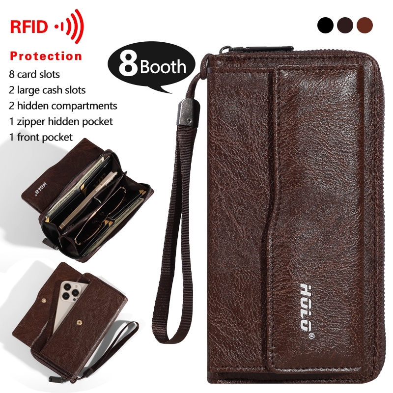 ORIGINAL HOLO DOMPET PRIA KULIT PREMIUM DOMPET PANJANG DOMPET HP DAN UANG KAPASITAS TINGGI DOMPET