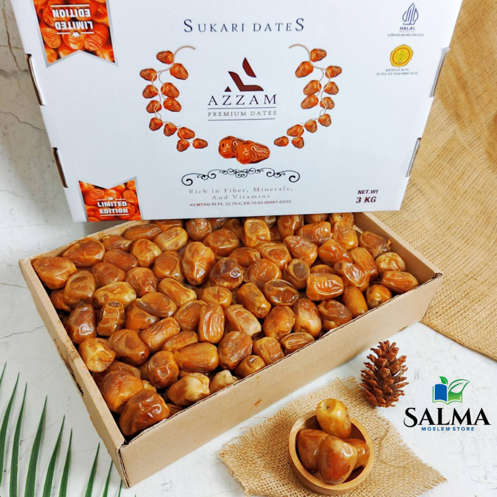 

Kurma Sukari Azzam 3kg 1kg 850gr Premium Dates Organik Sukkari Dates 3 kg 1 kg 850 gr