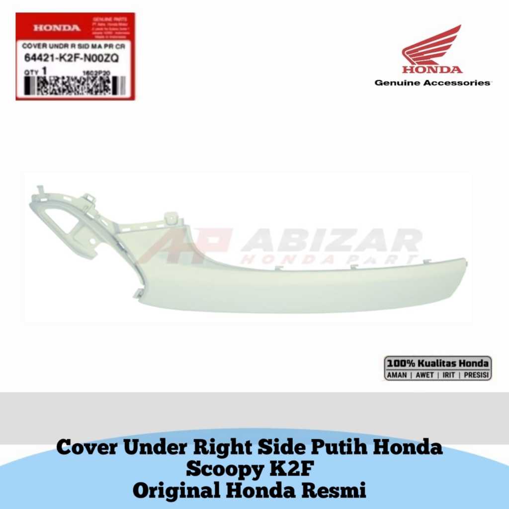 64421-K2F-N00ZQ Cover Under Samping Kanan New Scoopy FI K2F Putih Dof Ori Honda