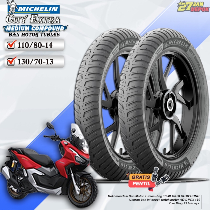 Ban Motor ADV Michelin City Extra Ring 14 Dan Ring 13 Tubles Ban Motor Tubeless PCX 160 ADV Tubles