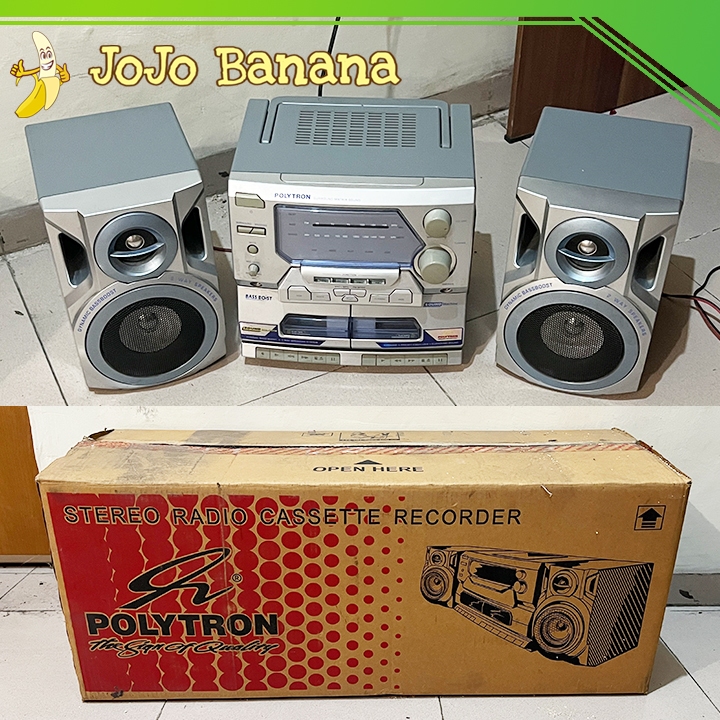 POLYTRON SM 8001 Radio Tape Kaset & Copy Kaset Stereo Recorder Jadul Mulus Normal Seperti Baru & Jar