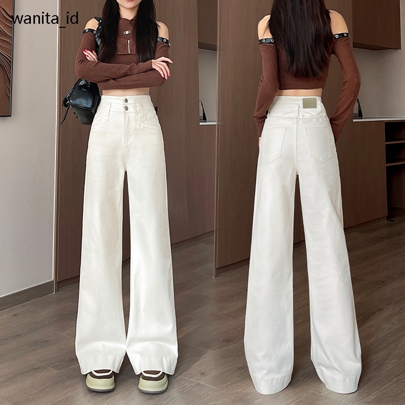 Celana Cutbray Jeans Wanita Celana Putih Jenas Wanita  Celana Highwaist Celana Kulot Jeans Wanita Ce