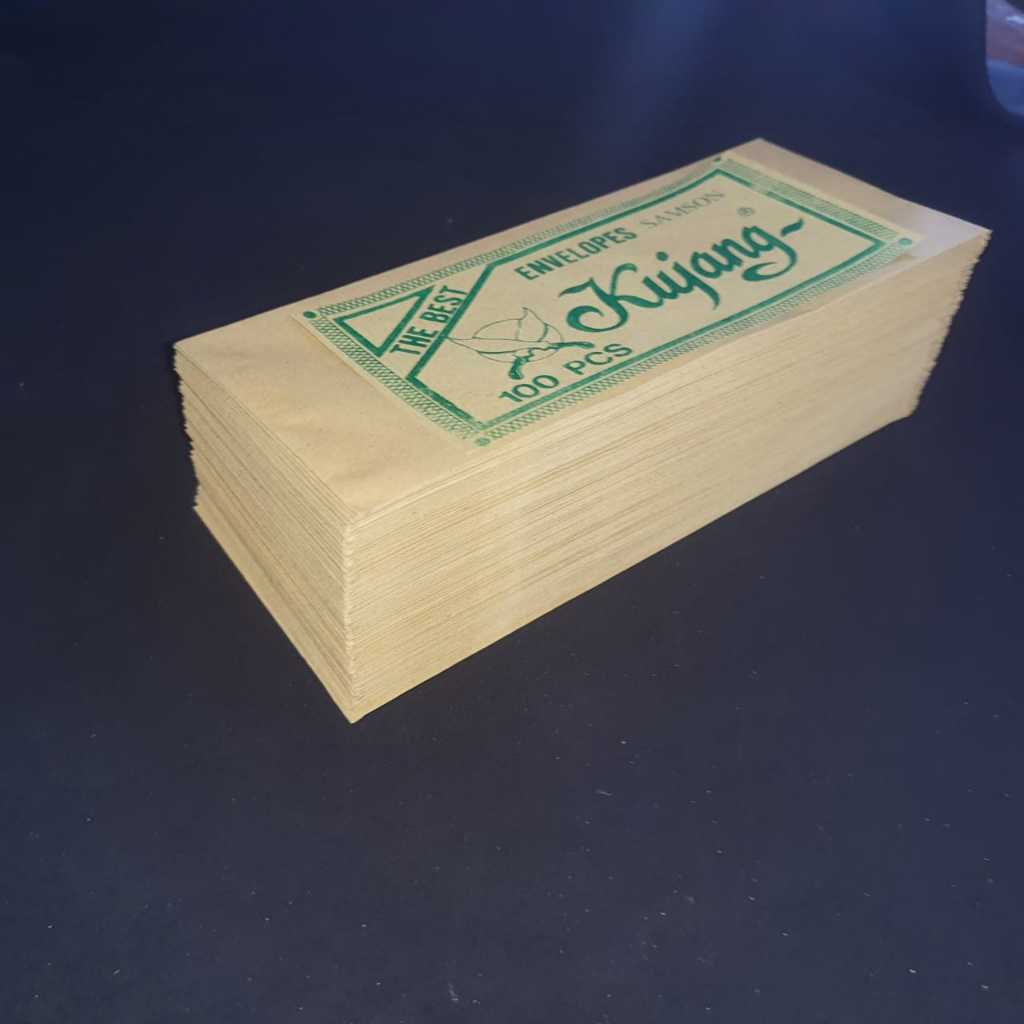 

100 LEMBAR Amplop samson kujang coklat 10x21 uang gaji kujang kabinet kecil