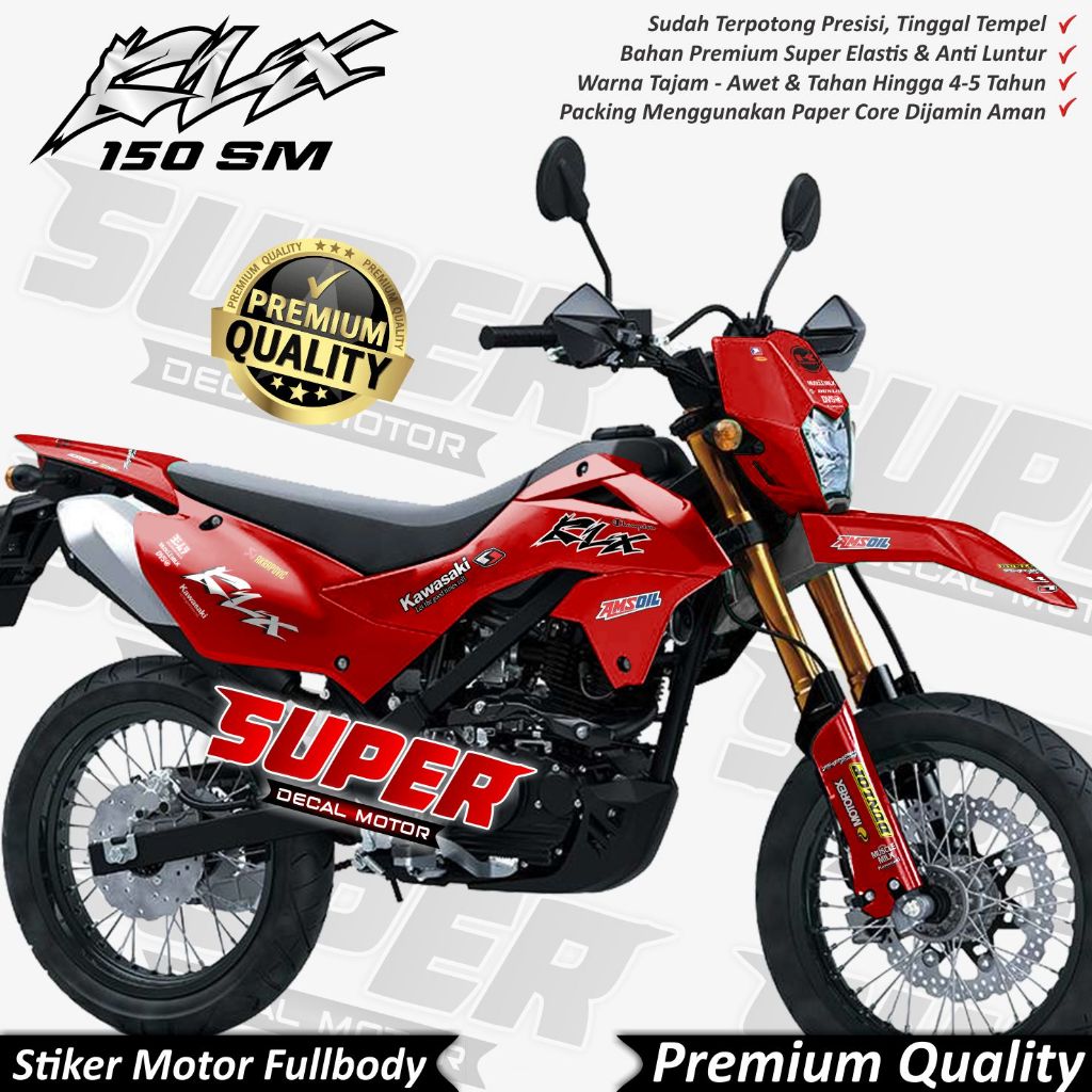 Decal Klx SM 150 Full Body Decal Supermoto Full Body Dekal KLX 150 Terbaru Decal KLX 150 SM Polos