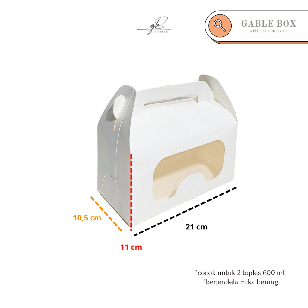 

Gable Box: 21x10,5x11 cm - Gable Box Jendela Gift Box | Hampers | Souvenir | Lunch Box | Pernikahan