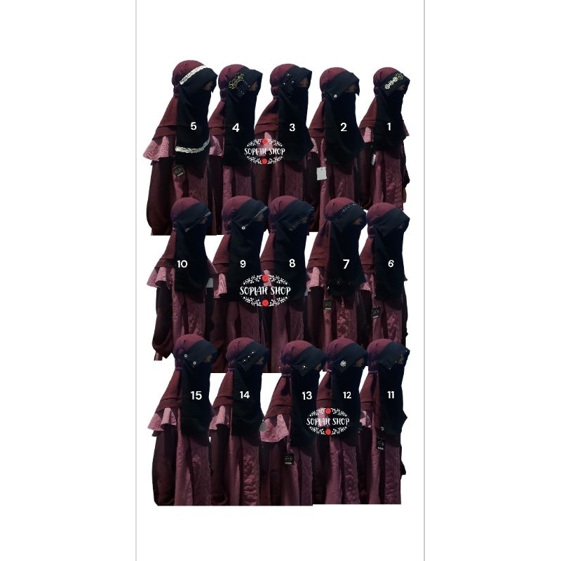 cadar anak poni sifon arab tali biasa atau tali ikat ,usia 1-12 thn Bisa COD dan Gojek