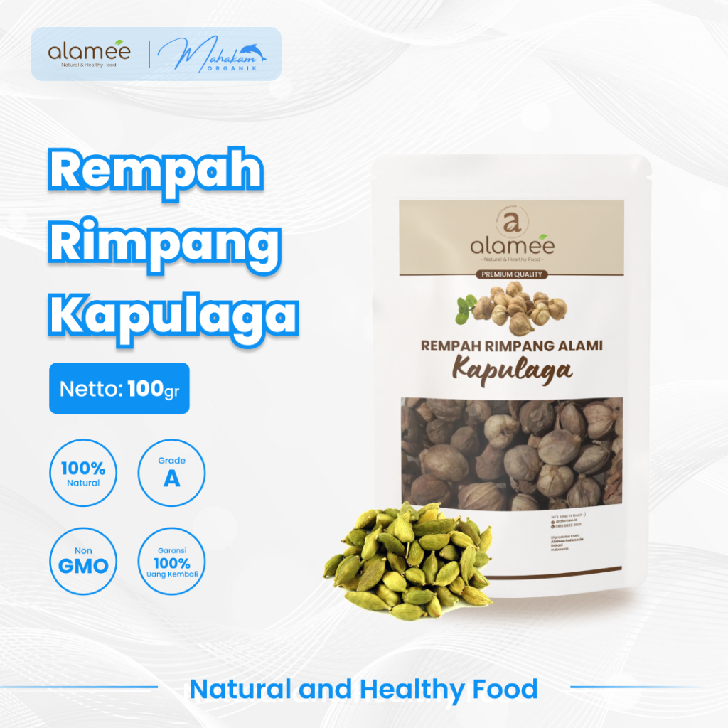 

ALAMEE Kapolaga Kering Kapulaga Lokal Kapol Spice Rempah Rimpang Organik Cardamom 100gr