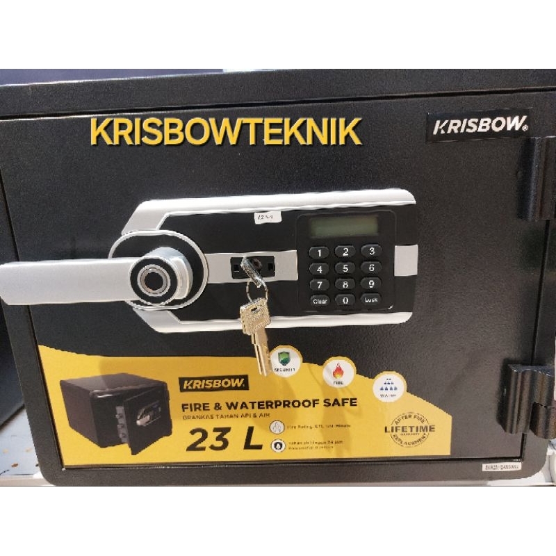 fire safe krisbow brangkas tahan api dan air digital finger print fire & waterproof safe brankas