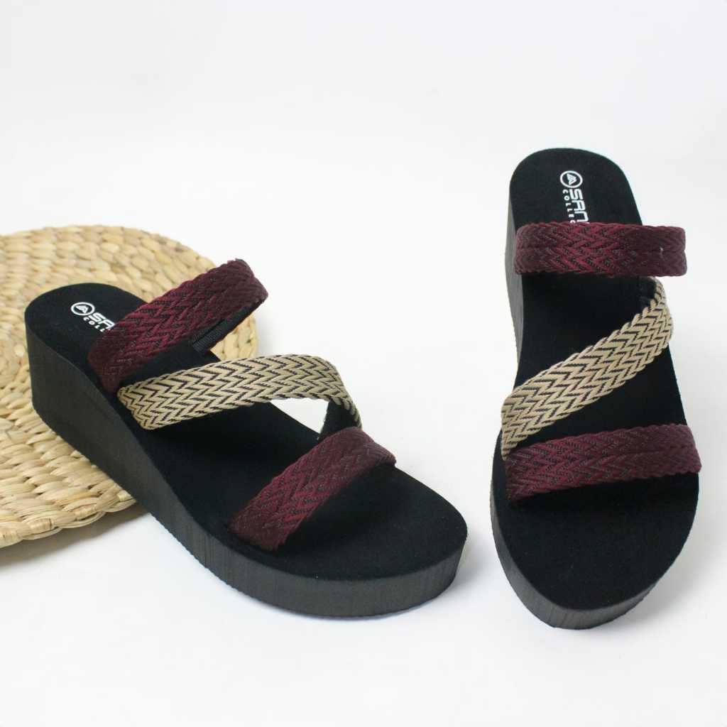 Sandal Wedges Wanita Dewasa Selop Rajut Turki Notice Terbaru