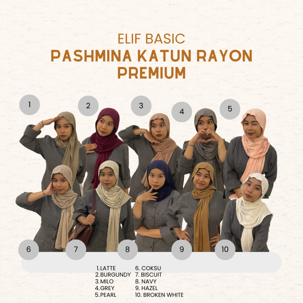 PASHMINA KAOS KATUN RAYON AIRFLOW || BY ELIF BASIC