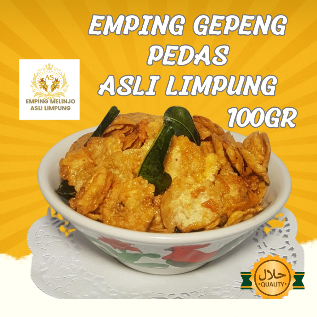 

Emping Melinjo Gepeng Pedas Asli Limpung 100gr