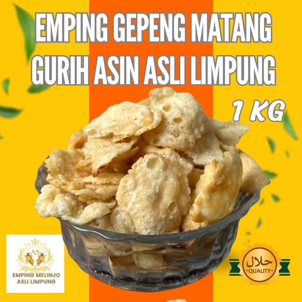 

Emping Geppeng Matang Gurih Asli Limpung 1 KG
