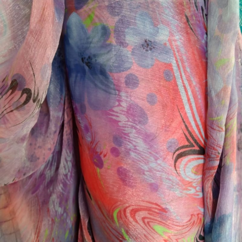 Kain sifon salju | Harga/0,5m | bahan sifon salju motif impor | bahan sifon motif | kain sifon salju