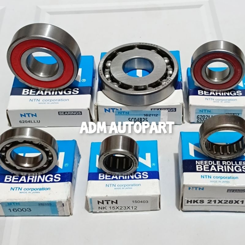 SCO4B25+HKS21x28x10+NK15x23x12+6204+6202+16003 (Paket 6AITEM Bearing Rasio NTN ) Tiger Revo Original